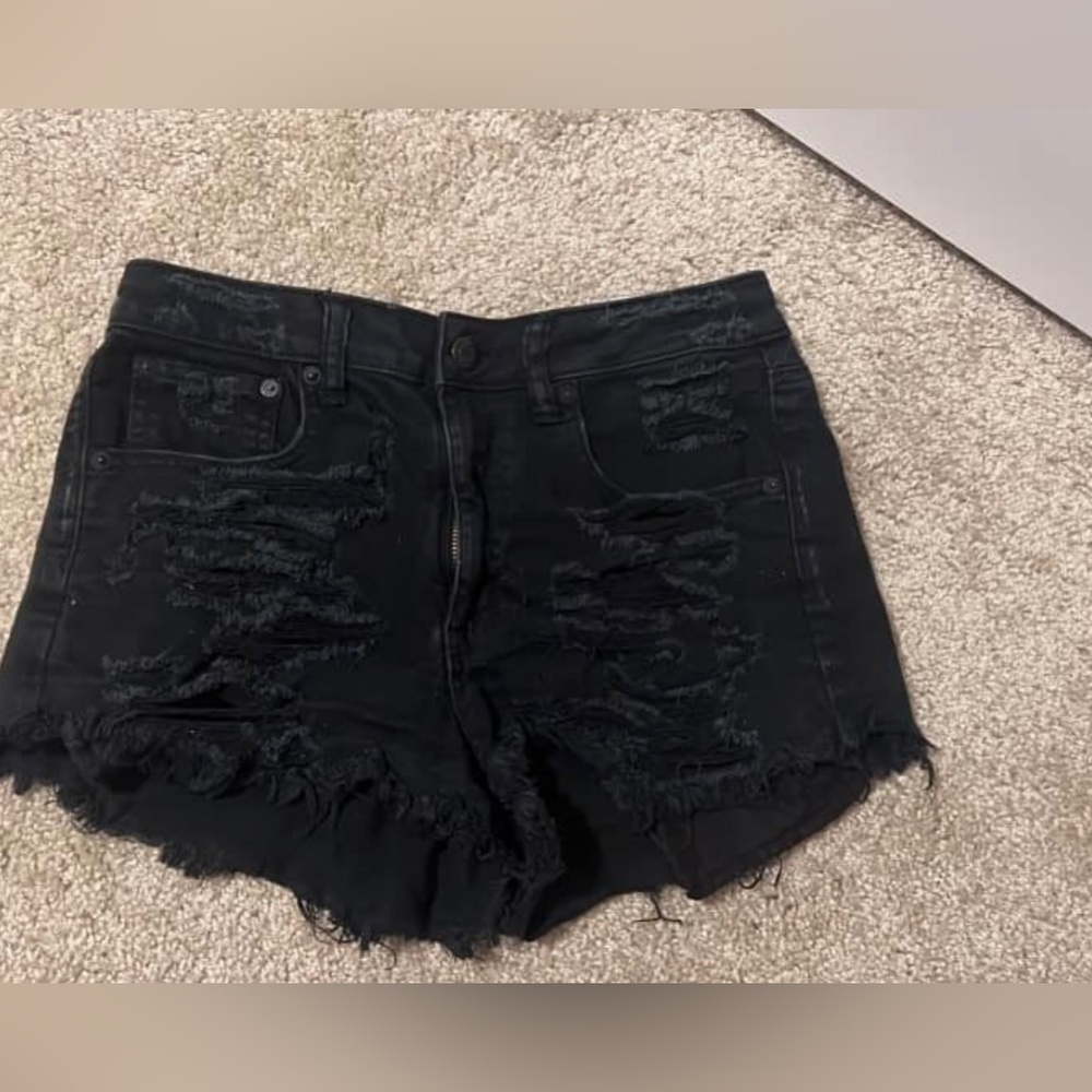 Denim shorts black
